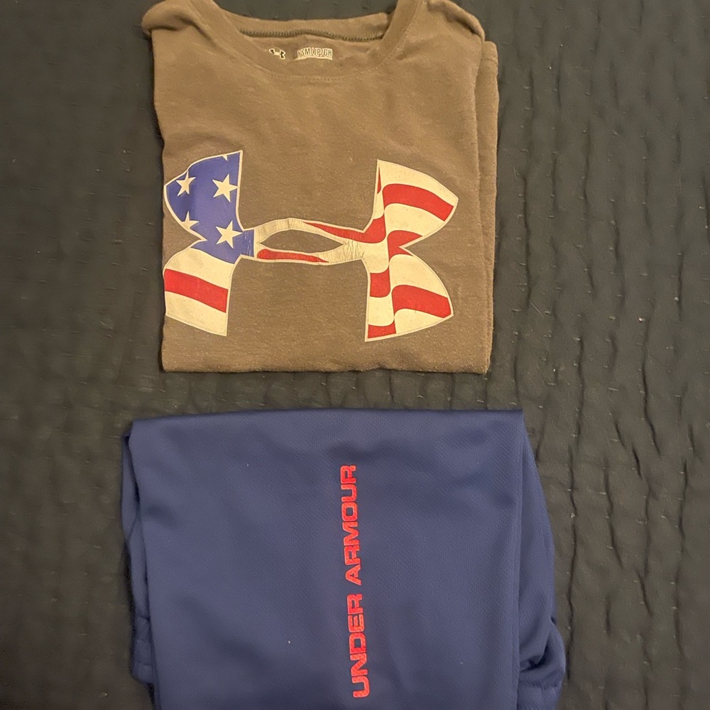 Under Armour patriotic t-shirt and shorts 2-piece set